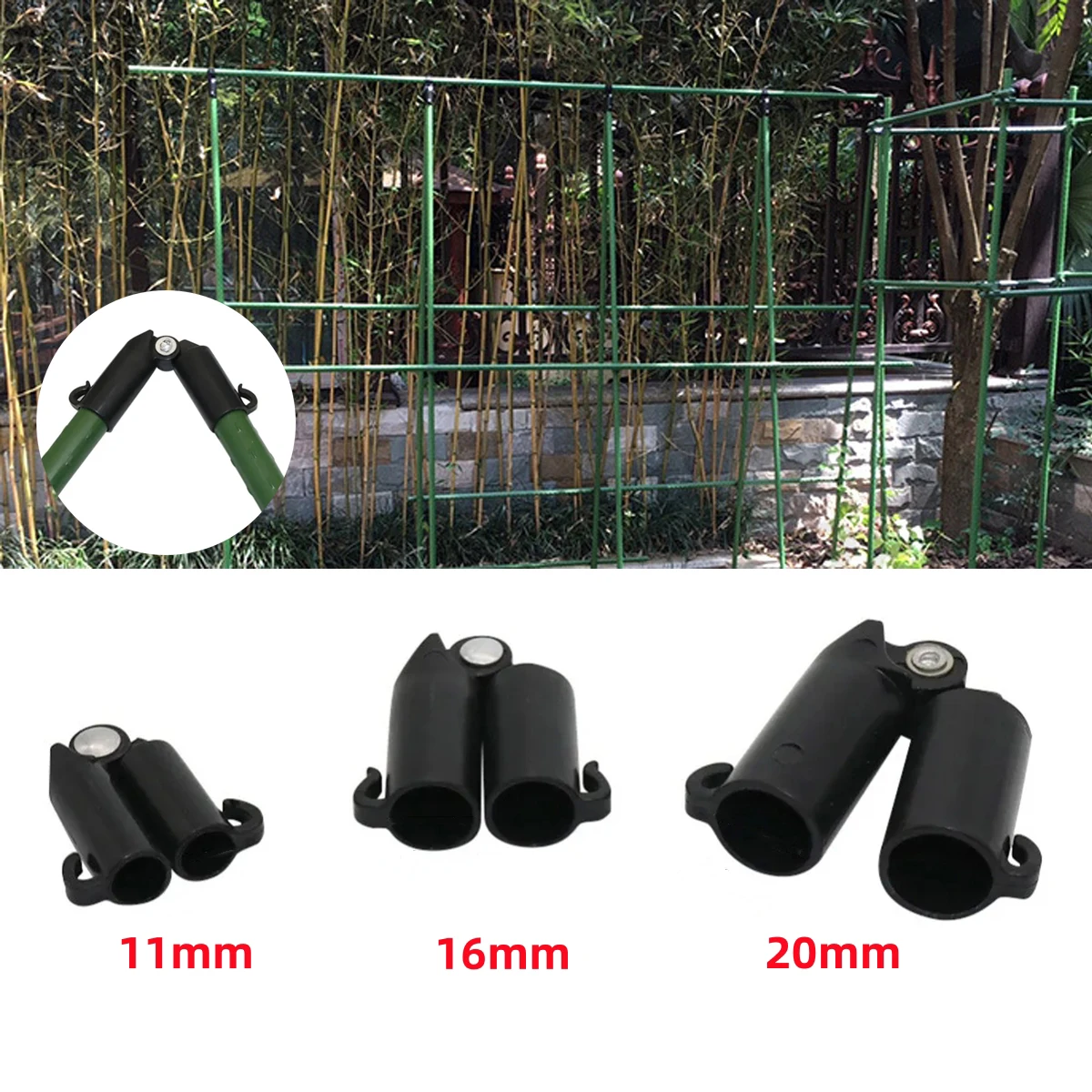 

Inner Diameter 11mm 16mm 20mm B Fork Climbing Rack Joint 180 Degrees Adjustable Creeping Plant Flower Fruit Fixed Socket 50Pc