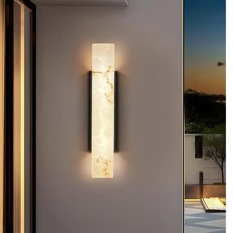 الحديثة الحد الأدنى في الهواء الطلق مقاوم للماء Ip65 Lmitated الرخام وحدة إضاءة LED جداريّة ضوء الفولاذ المقاوم للصدأ الشرفة مصباح لشرفة تزين الشارع #2