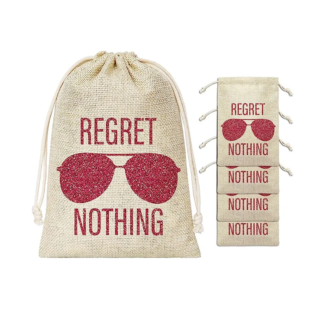 20pcs Hangover Gift Bags - Regret Nothing - Cotton Gift Bag For Bachelorette, Engagement, Hangover Party, Girls' Party, Wedding