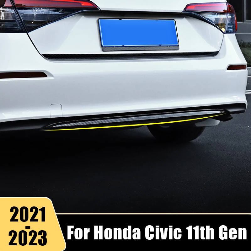 For Honda Civic 11th Gen 2021 2022 2023 Car Accessories Rear Bumper Decoration Trunk Back Tailgate Strip Cover Trim Accessories