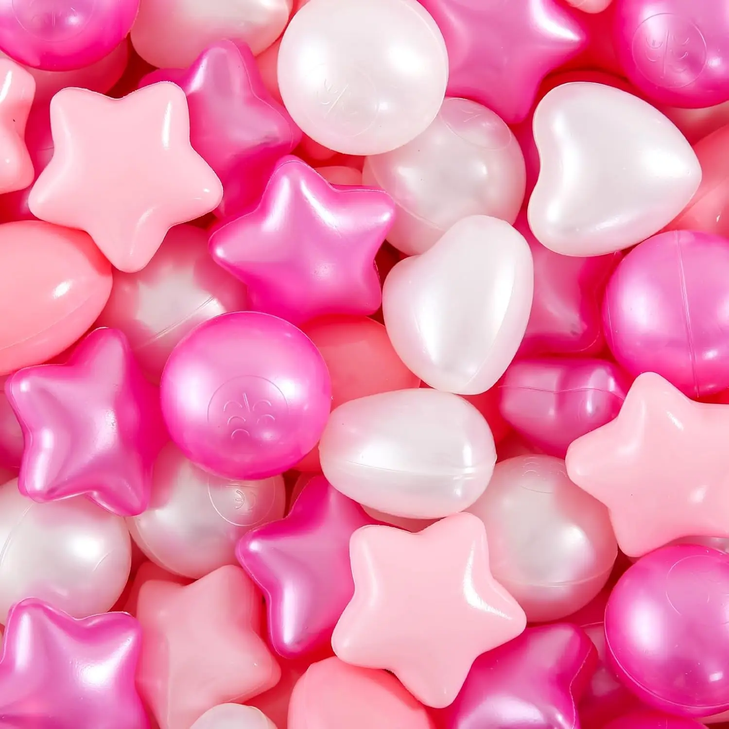 Bällebadbälle, 50 Stück, rosa, weiß, lila, Kunststoffbälle für Kleinkinder, BPA-freie, bruchsichere Bälle in wiederverwendbarem Spielspielzeug für Kinder