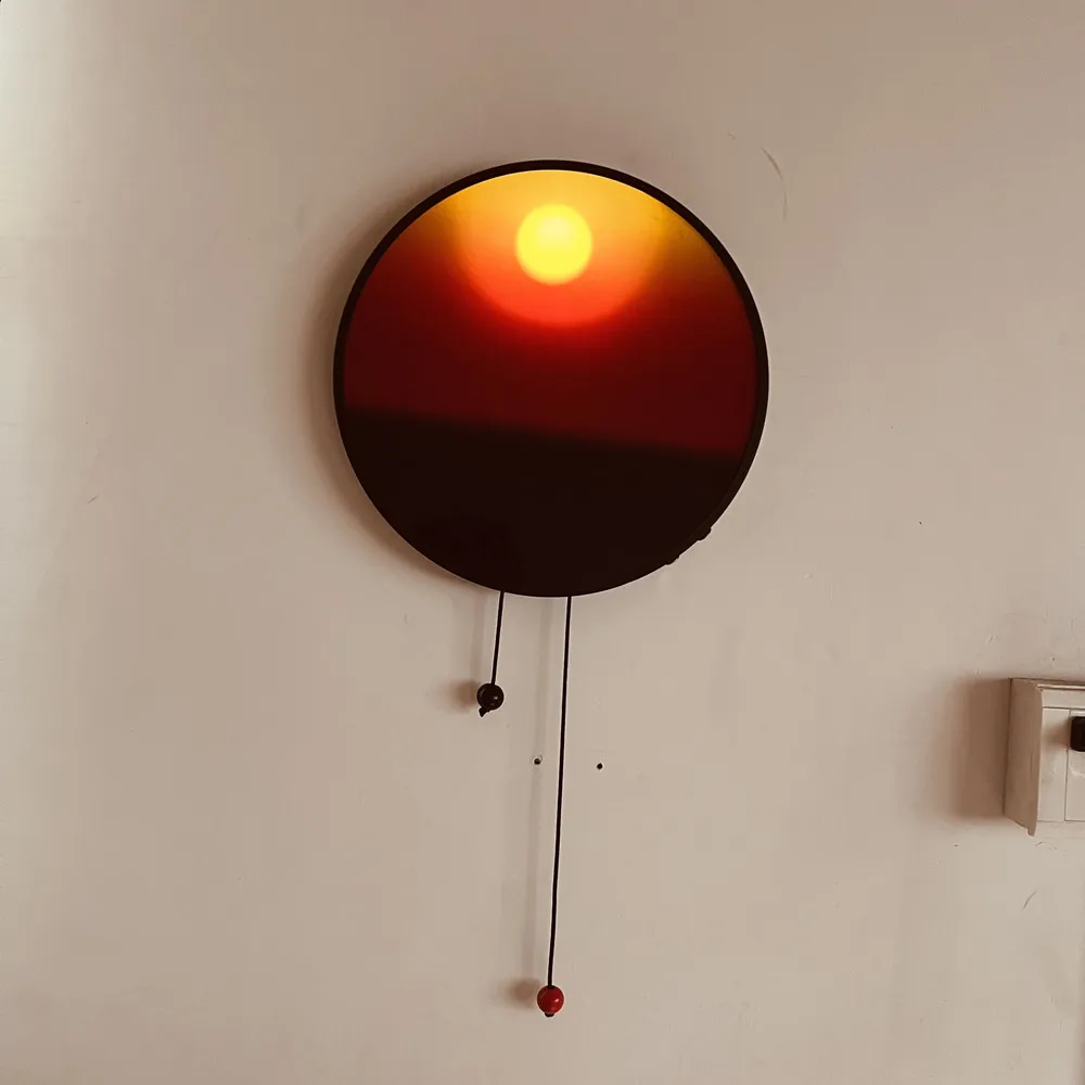 Carregamento usb lâmpada de parede quarto atmosfera pôr do sol lâmpada criativa levantamento nascer do sol luz da noite decoração interior arte pintura