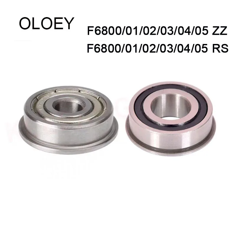 2pcs F6800ZZ F6801 F6802 F6803 F6804 F6805 ZZ 2RS Flange Ball Bearing Thin Wall Deep Groove Ball Bearing Double Metal Cover