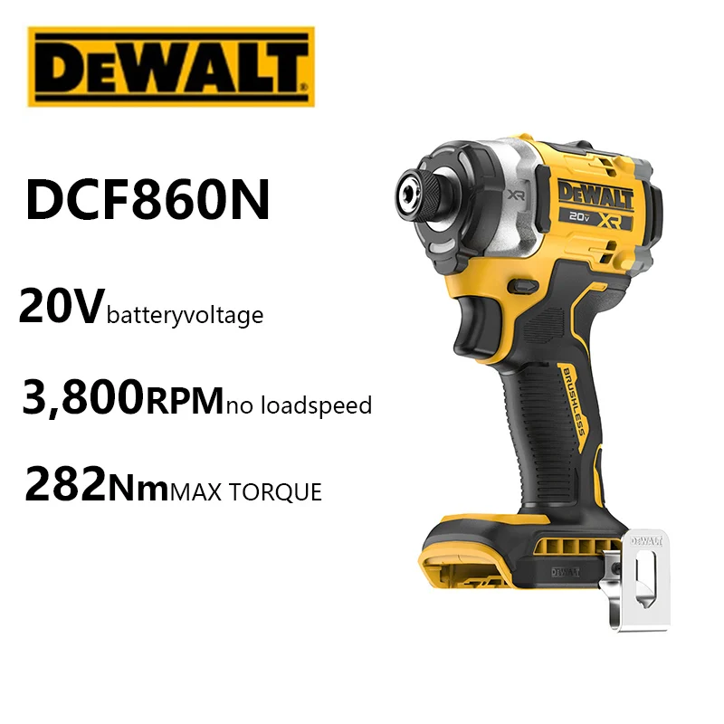 DEWALT DCF860N Brushless Impact Electric Drill Cordless Wrench Power Tool Professional Rechargeable Multifunctional 282Nm3800RPM