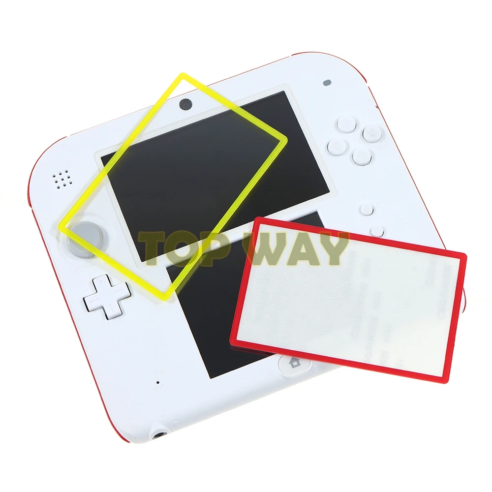 1 Cái Đen Trắng Dành Cho Máy Nintendo 2DS Trên Màn Hình LCD Cho 2DS Mặt Trên Gương Ngoài Ống Kính Trên Màn Hình LCD màn Hình Nhựa Phía Trước