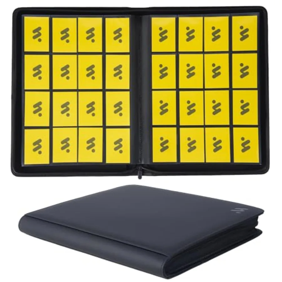 

Card Binder 16 Pocket, Trading Card Binder Holds up to 1408 Cards with 44 Sleeves, Zipper Card Holder Album Compatible with TCG
