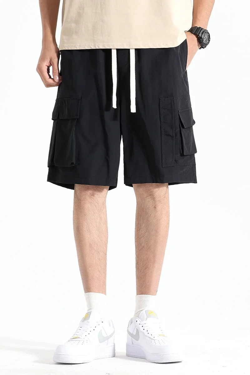 Estate 2025 Nuovi pantaloni da lavoro larghi multitasche, vita elastica casual multitasche, pantaloncini sportivi alla moda giovanile pantaloncini sportivi