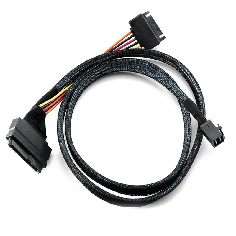 Cavo integrato da 12G Mini SAS HD a U.2 / SFF-8643 a SFF-8639 0.5M con alimentatore SATA a 15 Pin, adatto per SSD U.2