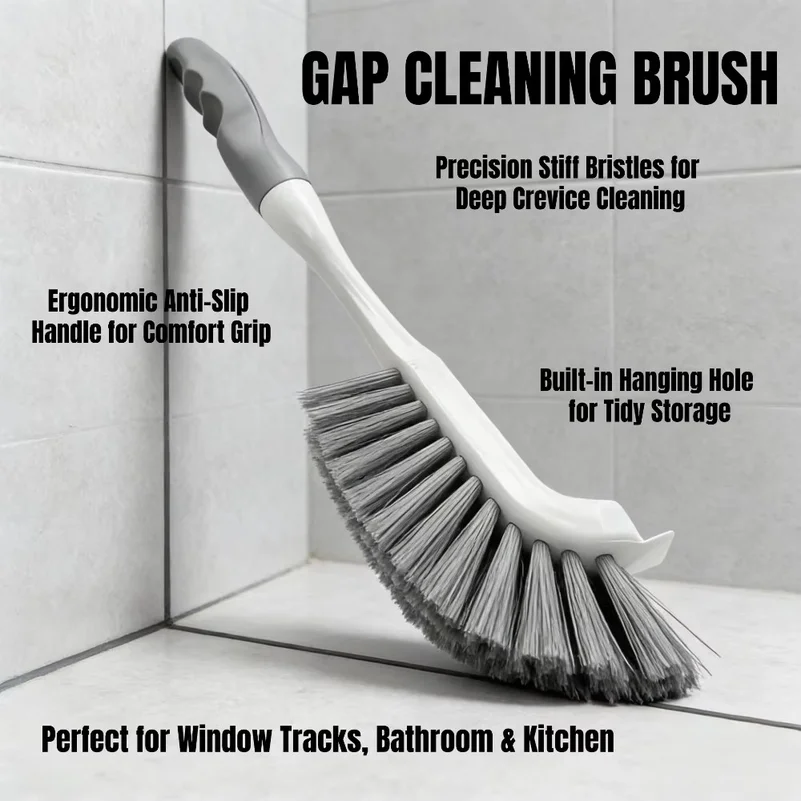 Scrub Brush Set with Hard Stiff Bristle Anti-Slip Handle for Cleaning Bathroom Kitchen Sink Tile Grout Crevice Gap Tight Spaces