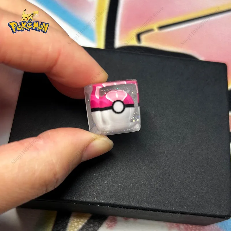 Pokemon Anime Pokeball teclas de resina Teclado mecánico teclas transparentes 3D accesorios de teclado de bola Pokemon regalos personalizados