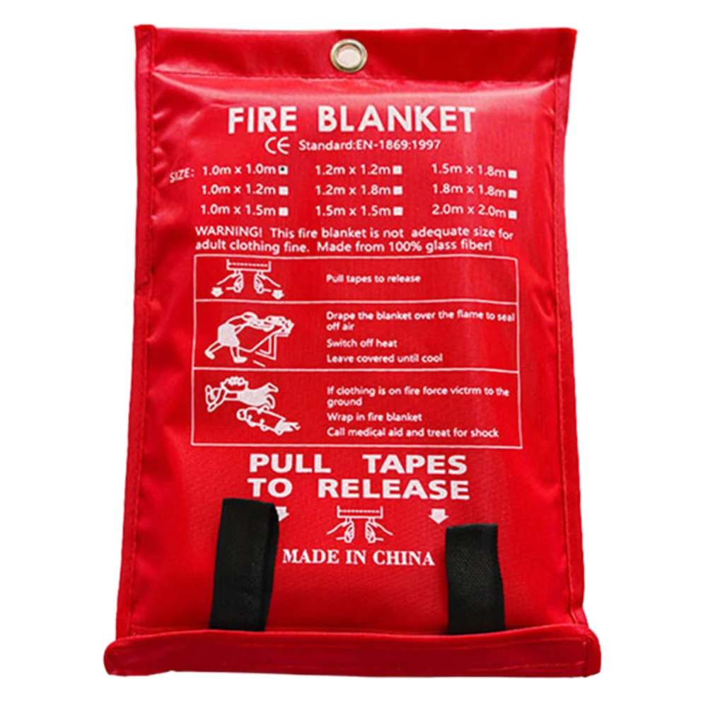 Fire Blanket Fiberglass Fire Blanket Flame Retardant Protection Emergency Fire Blanket for Kitchen Fireplace Grill Car Camping