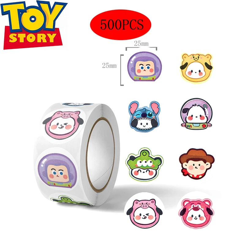 

500PCS Toy Story Stitch DIY Stickers Cute Cartoon Anime Figure Image Children's Reward Envelope Sealing Book Decoration Sticker