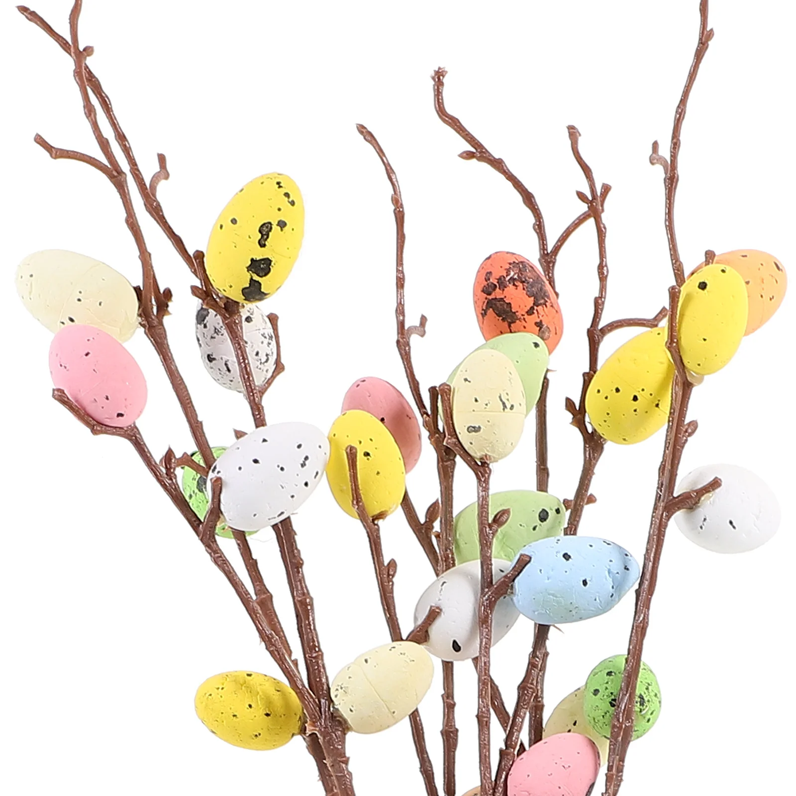 

6pcs Branches Fake Picks Stems Party Decor Artificial Adornment Vibrant Colorful Home Office Decoration Fake Egg Branch