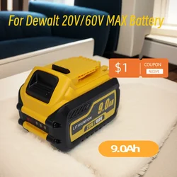 60V Battery For Dewalt DCB200 9000mAh MAX Battery DCB606 DCB609 DCB205 DCB206 DCB209 DCB182 9.0Ah/6.0Ah Power Tool Battery