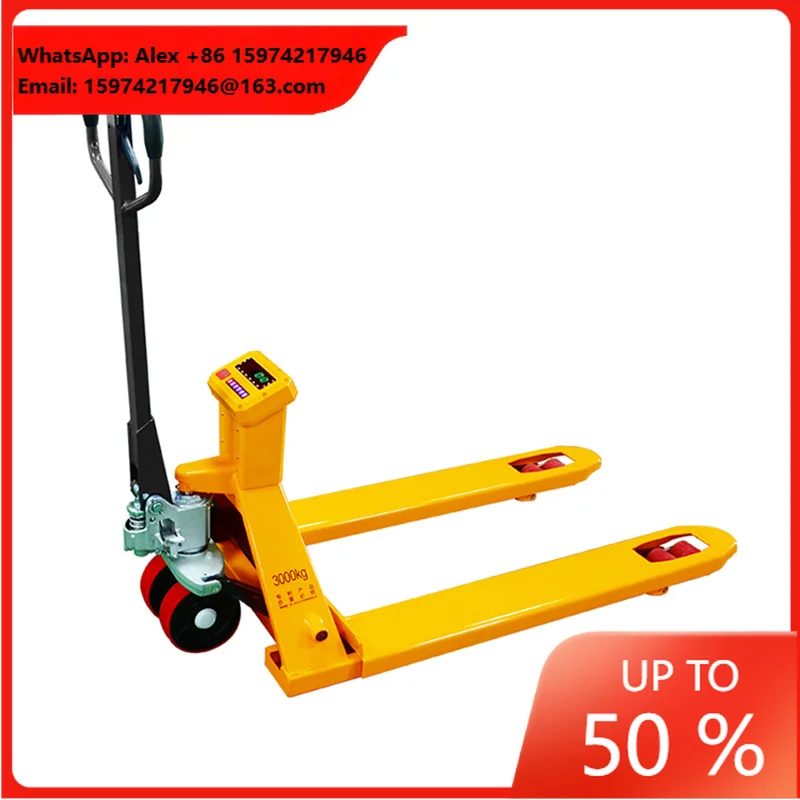 2-3T Manual Hydraulic Pallet Truck With Scale And Printer High Efficiency All-Terrain