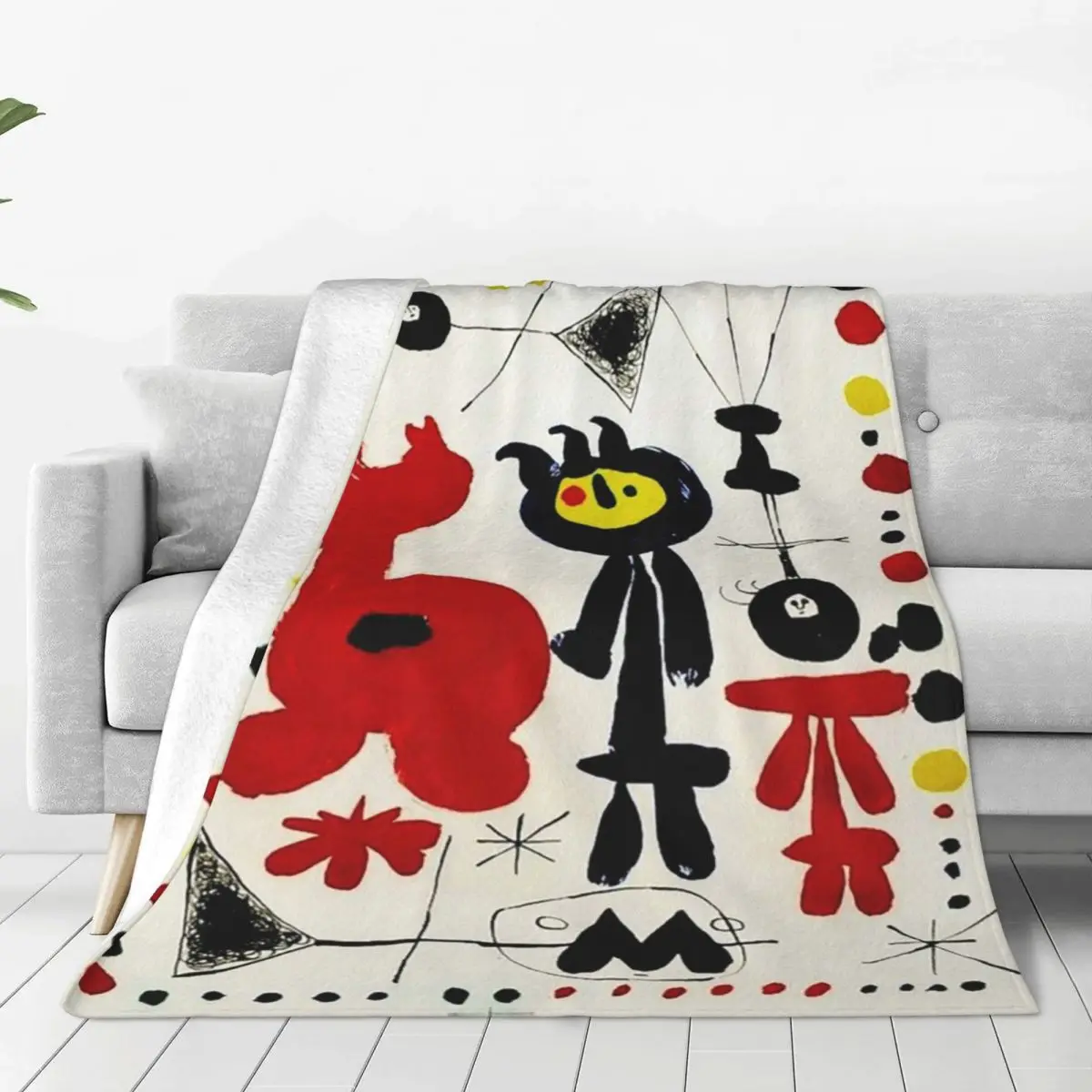 

Joan Miro Surrealism "Personnage Et Oiseau" Blankets Fleece Sofa Throw Blankets For Home Bedroom Office Throws Bedspread Quilt