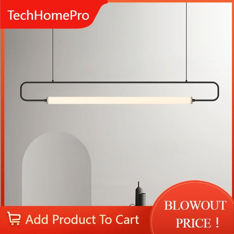 TechHPNordic Modern LED Pendant Light Iron Minimalist Black Gold Home Decor Chandelier Dining Room