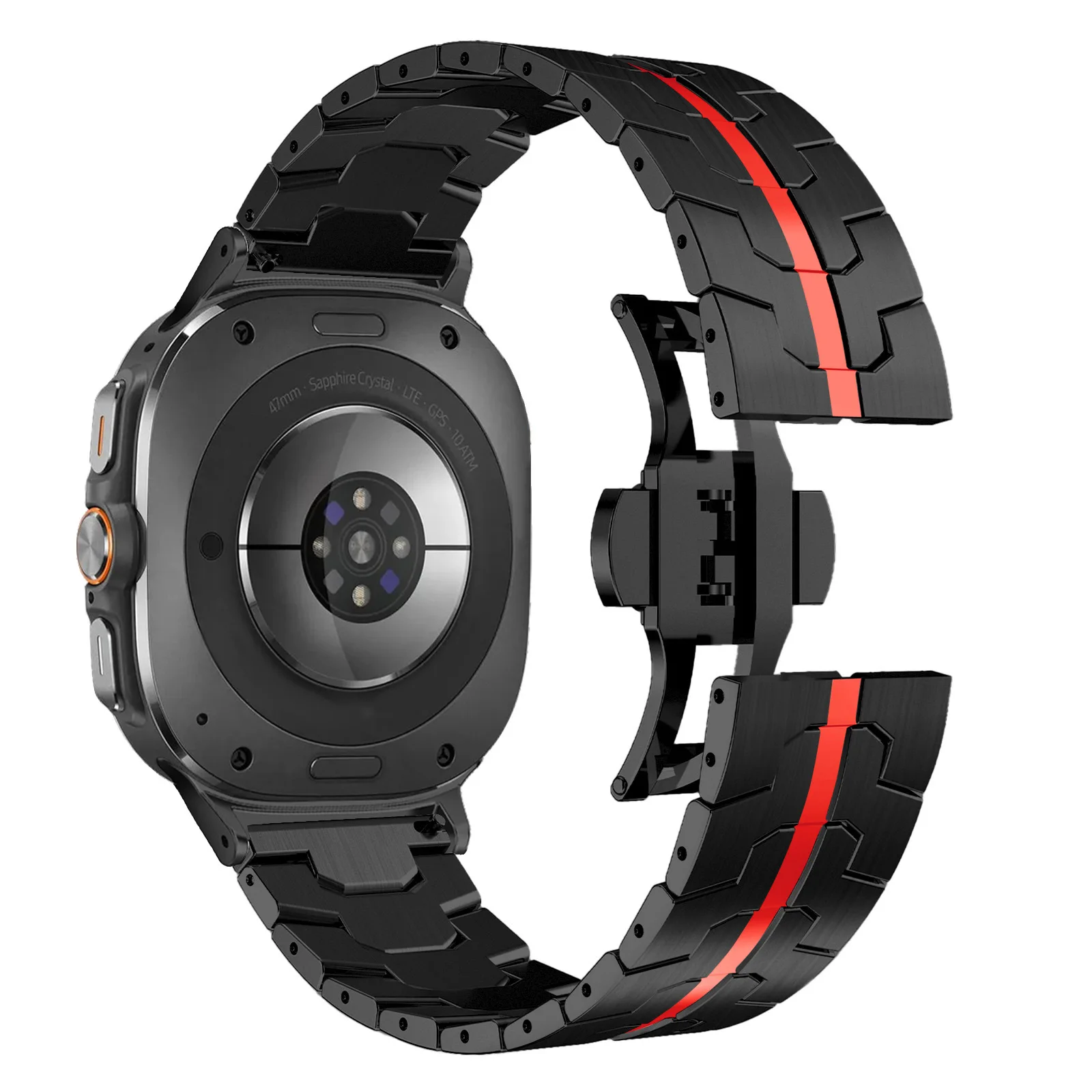 Suitable for Samsung Galaxy Watch Ultra Special Head Grain Man Butterfly Buckle Stainless Steel Strap
