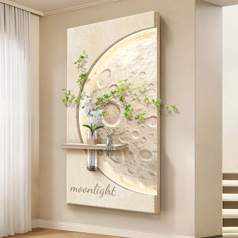 

Modern Entrance Led Decorative Painting Sandstone Home Decoration Living Room Corridor Corridor With Embedded Mural Lights