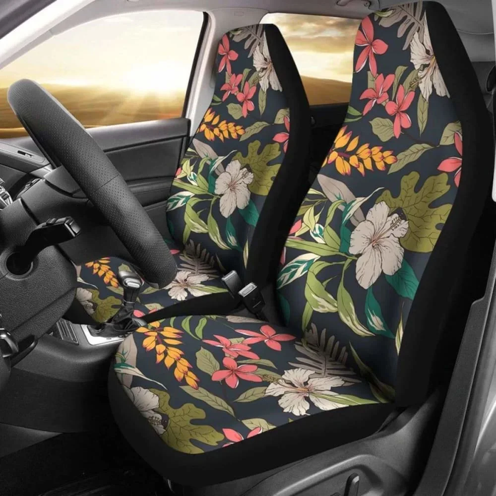 

Hawaii Hibiscus Pattern Car Seat Covers 05,Pack of 2 Universal Front Seat Protective Cover