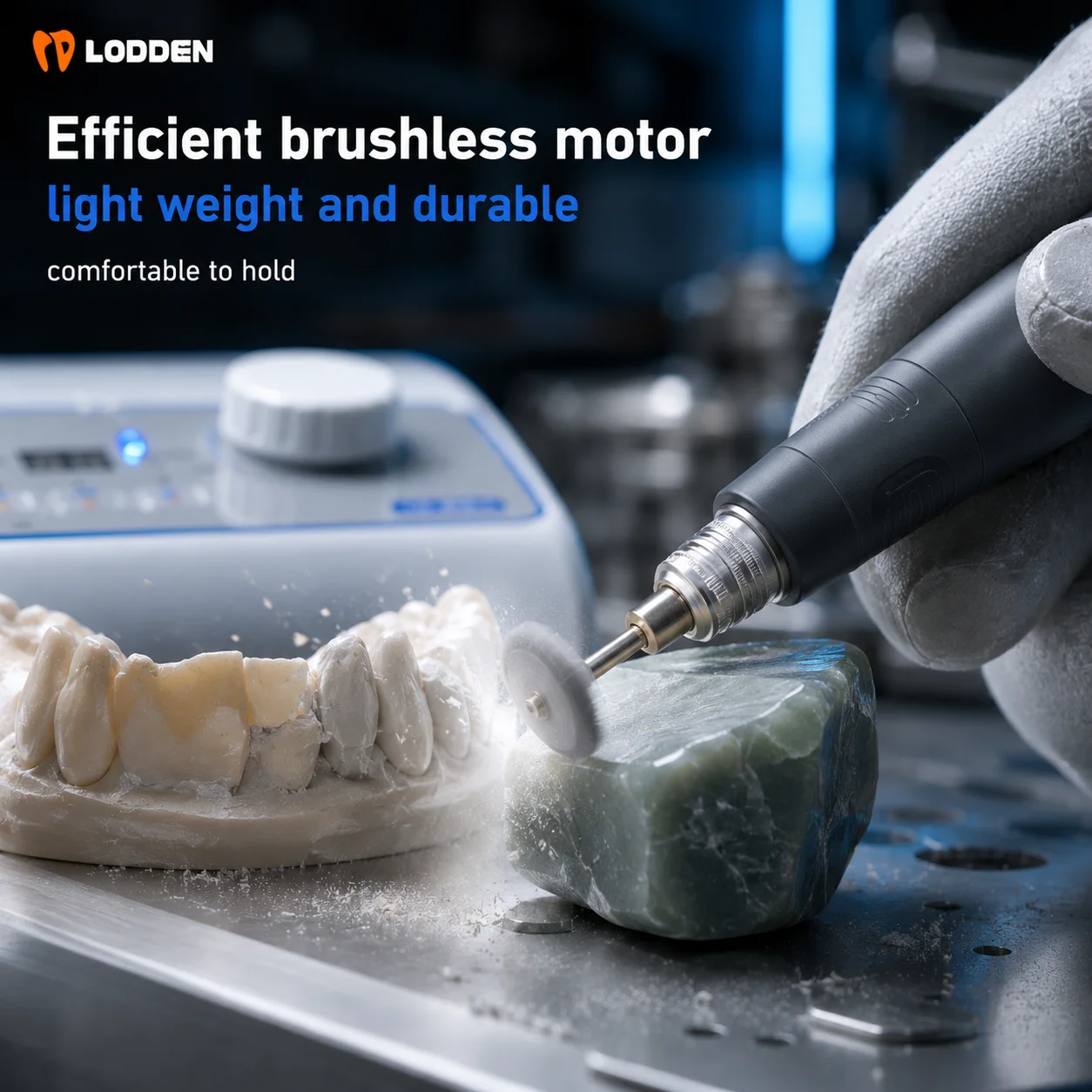 50000RPM Lodden Dental Brushless Micromotor with Manual/Foot-Pedal Speed Control Grinder Nail Jewelry Dental Lab Equipment - view 2