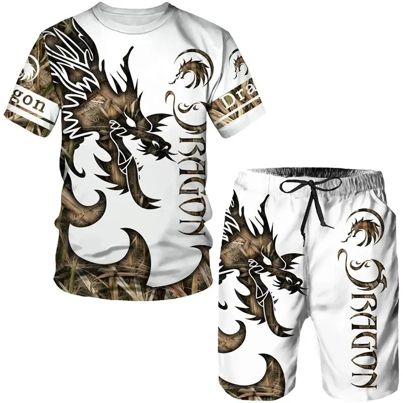 

2025-26 Летний хит продаж, трендовый дизайн, роскошный комплект, 3D-печать, американская уличная дышащая быстросохнущая футболка, комплект с шортами