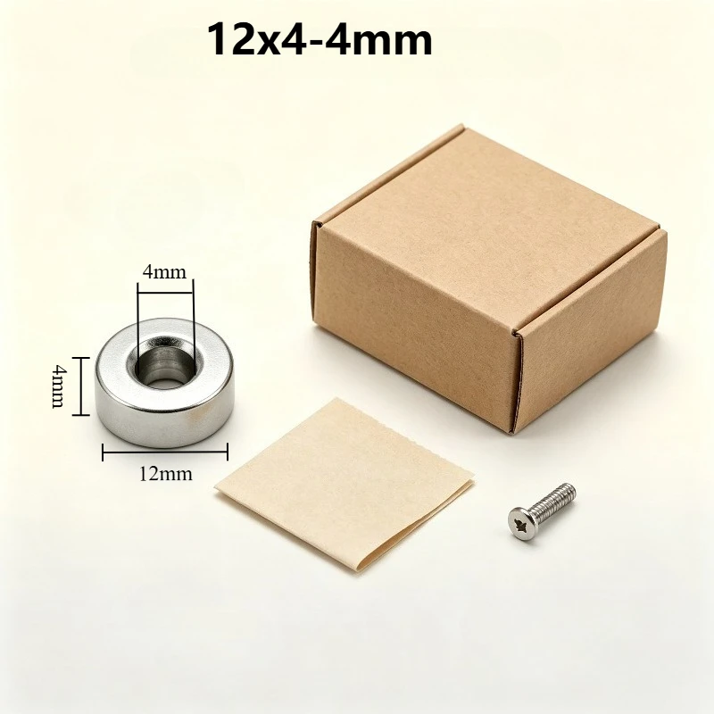 12x4‑4 mm N35 Round Countersunk Neodymium Magnet 12*4‑4mm 4mm Hole Powerful Permanent NdFeB Magnet for Fridge DIY Industrial Use