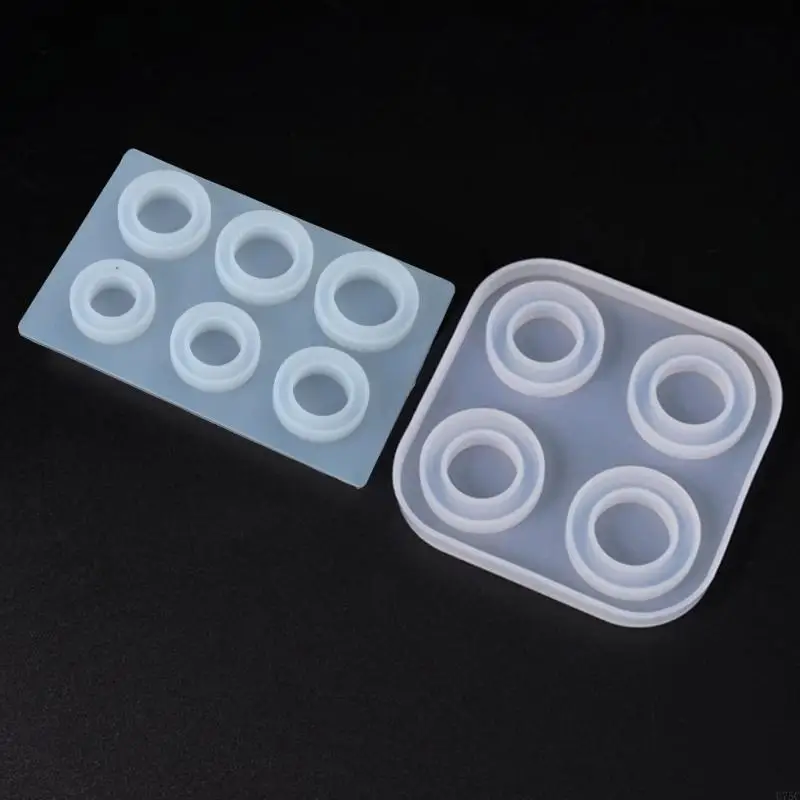 U75C DIY resina epóxi anéis fundição molde molde ambientalmente amigável silicone redondo jóias resina molde para