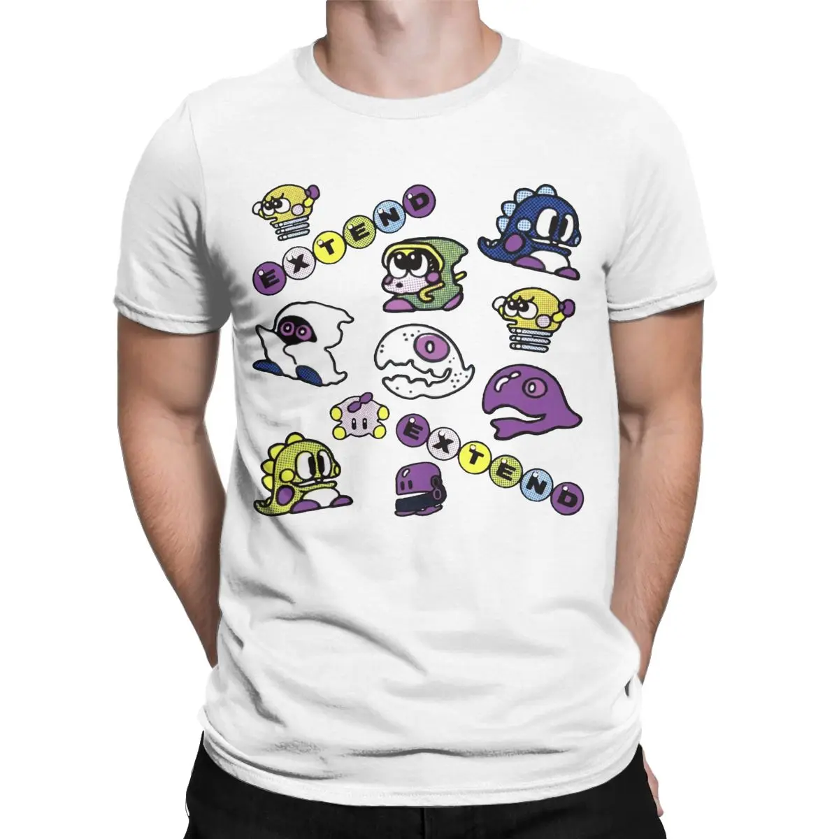 Men's Bubble Bobble Game T Shirt 100% Cotton Clothing Novelty Short Sleeve O Neck Tees Plus Size T-Shirts