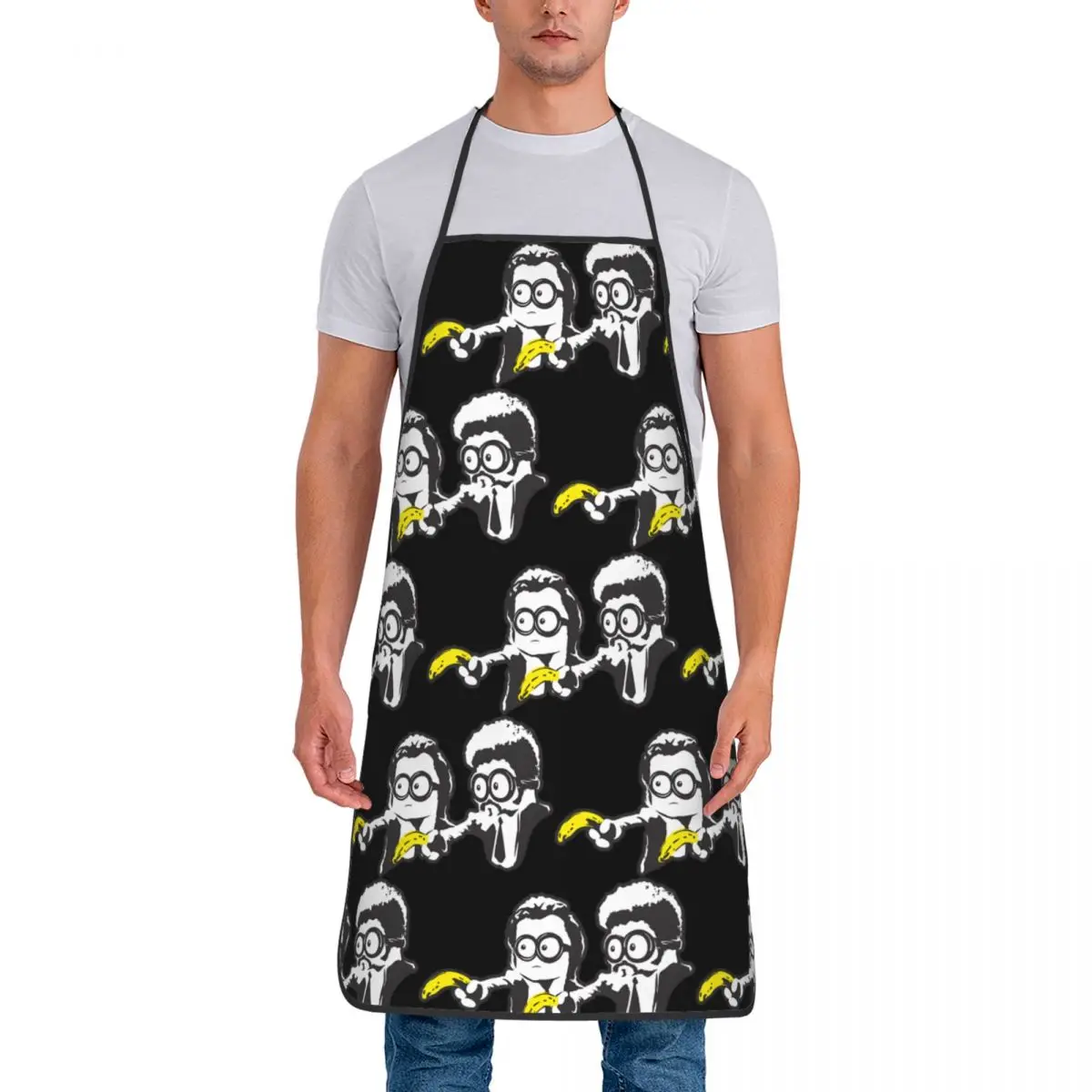 Custom Bib Minion Fiction Apron for Men Women Adult Chef Cooking Kitchen Despicable Me Tablier Cuisine Painting