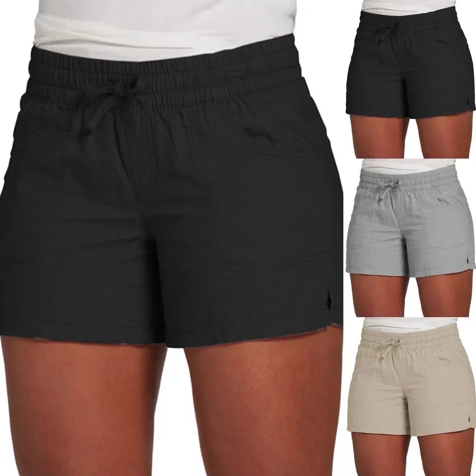 Comfort Full Length Women'S Autumn Pants Women Casual Elastic Waist Summer Drawstring Cotton Shorts Womens Beach