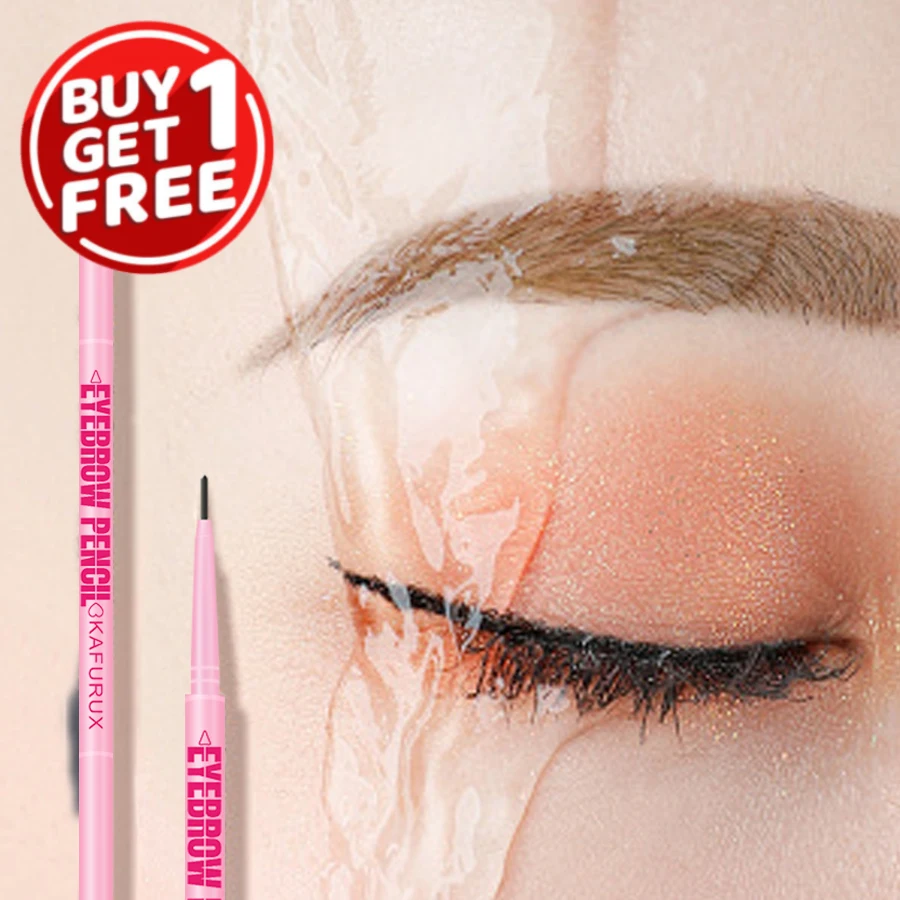 6 สี Ultra-Fine Double Headed ดินสอเขียนคิ้วกันน้ําและยาวนานสีน้ําตาล Non-smudged Eye Brow ปากกาพร้อมแปรงเครื่องสําอาง