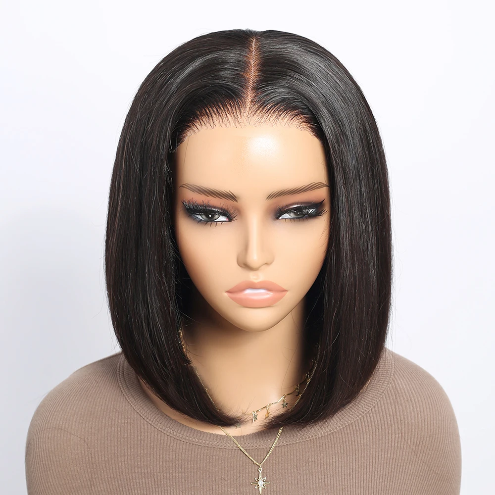 Bobs Wig tanpa lem renda rambut manusia Wig depan renda 5X5 Wig penutupan renda Wig renda Hd Wig Bob lurus renda depan rambut manusia