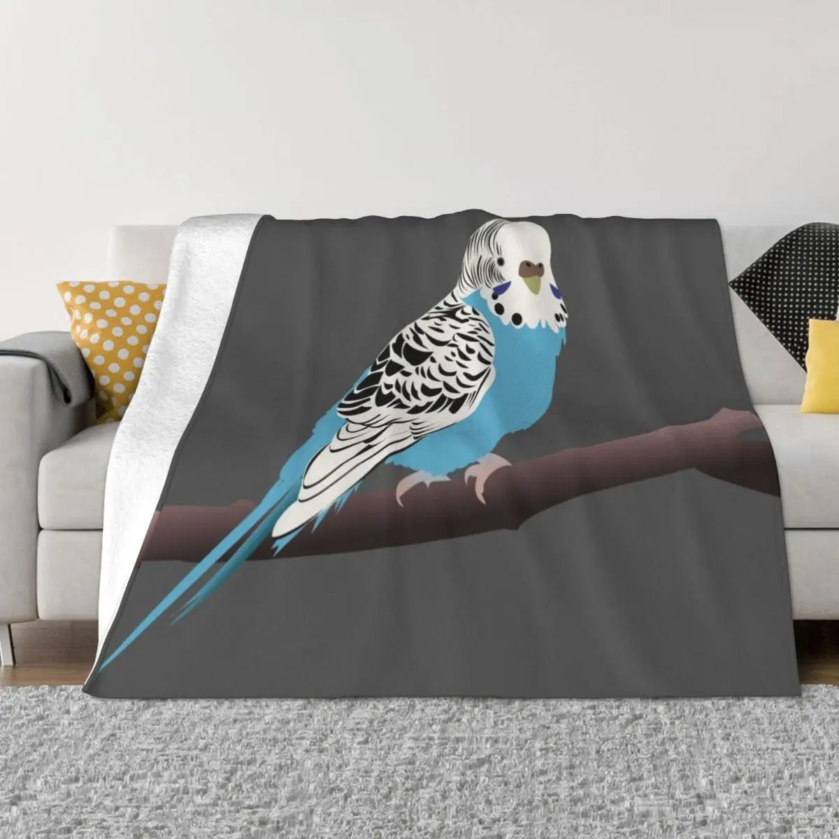 

Blue Parakeet/Budgie Throw Blanket Hairys Thermal Blankets