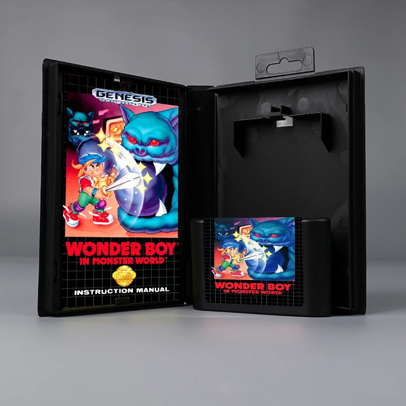 

Wonder Boy in Monster World USA cover 16bit MD game card with box with manual for Sega Genesis Megadrive