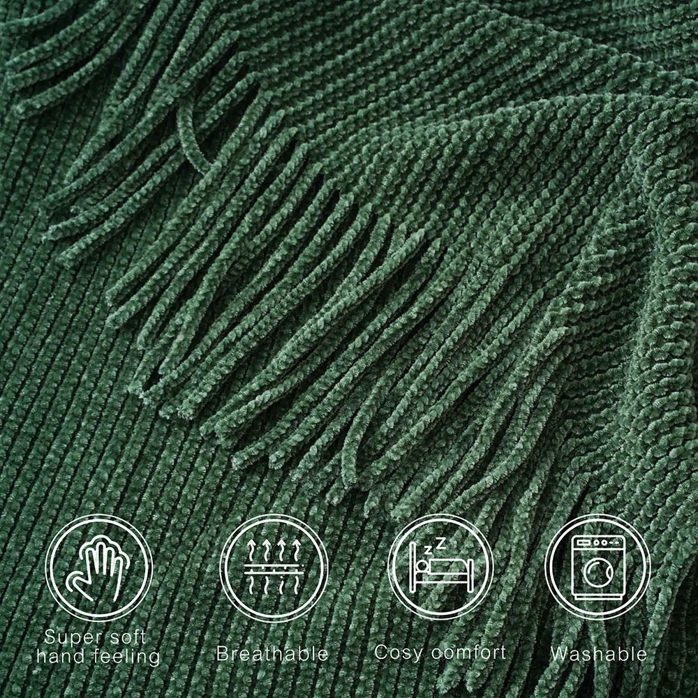 Battilo Chenille Knit Blankets with Tassels Caramel Plaid Throw Blanket for Bed Couch Decorative Sofa Blanket Bedroom Fall Decor