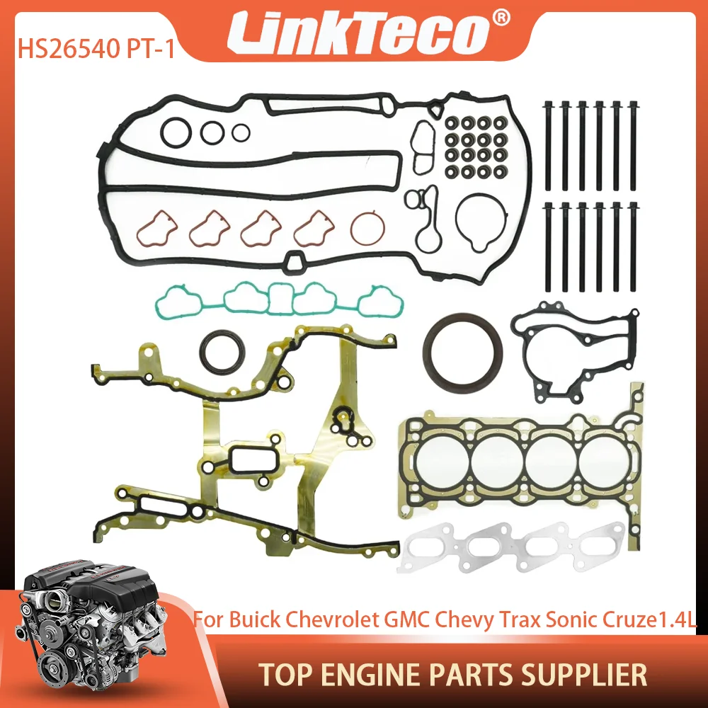 HS26540PT-1 Cylinder Engine Head Gasket Bolt Set For 2011-2016 1.4 L Chevy Chevrolet Trax Sonic Cruze Buick Encore 1.4L ES72414