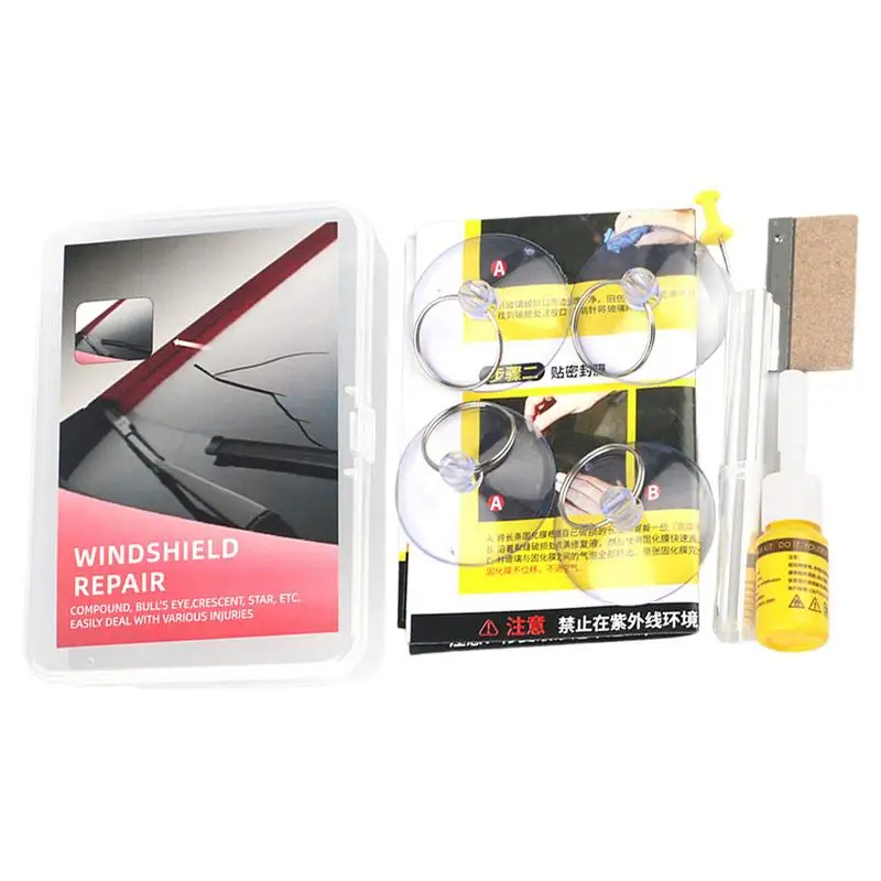 Windshield Repair Kit Quick Fix Car Cracked Glass Windscreen Resin Sealer Auto Window Screen Windshield Cracks Repair Kit