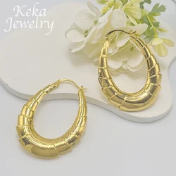 Nigeria ltaly 18K Gold Color Earrings for Women Irregular Big Ring Earring Africa Dubai Lady Ear Drop Party Daily Wear Jewelry