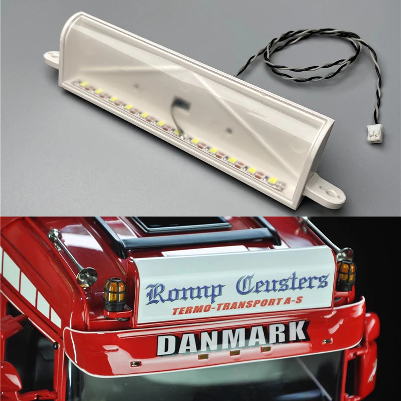 Zdalnie sterowana ciężarówka części reklamowe pudełka świetlne lampa pod szybę na dachu LED do 1/14 Tamiya Tipper SCANIA R470 R620 R730 DIY