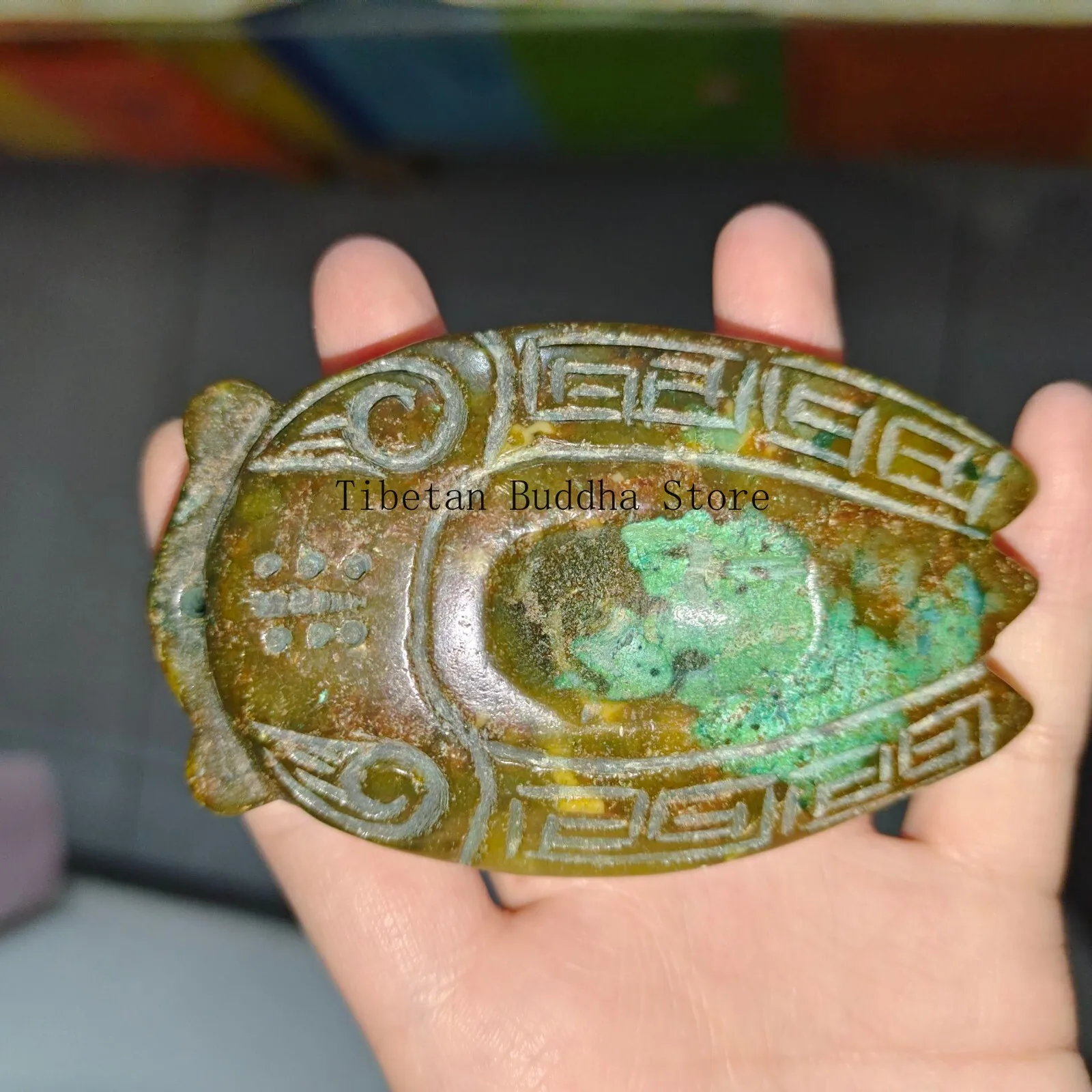 chinese hetian old jade carved fengshui animal cicada Brush washer pot statue