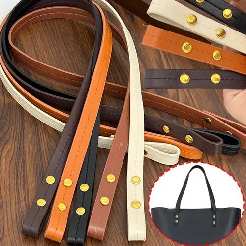 Juego de 2 correas para bolso hechas a mano, asas de repuesto de cuero PU, banda para bolsos tejidos a la moda, accesorios, correas para bolso de hombro DIY