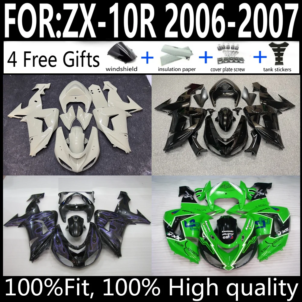 

ABS Plastic Fairing Bodywork Kit Fit For Kawasaki Ninja ZX-10R 2006-2007 Injection Molded Cowling Set Motorcycle Parts