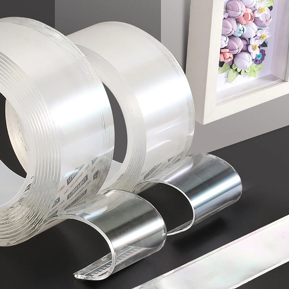 Transparent Nano Tape Washable Reusable Double-Sided Tape Adhesive Nano Traceless Sticker Removable Universal Disks Glue