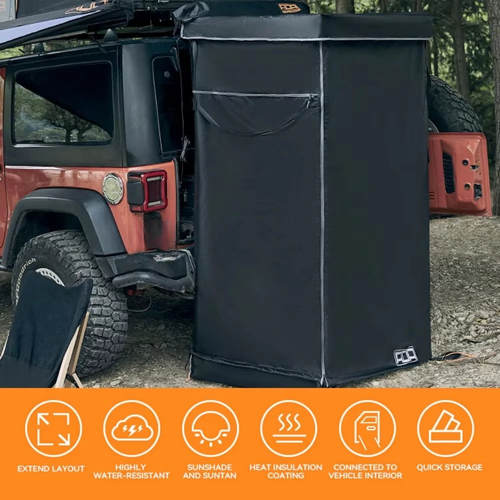 ADA OVERLAND Car Side Ensuite Shower Tent Soft Shell Privacy Room Waterproof 4x4 Overlanding & Camping for SUV Truck