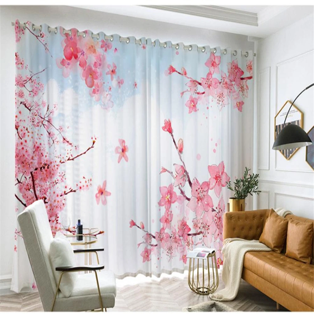 Customized curtain cloth gauze green bamboo curtains scenery curtains study office bedroom living room windows