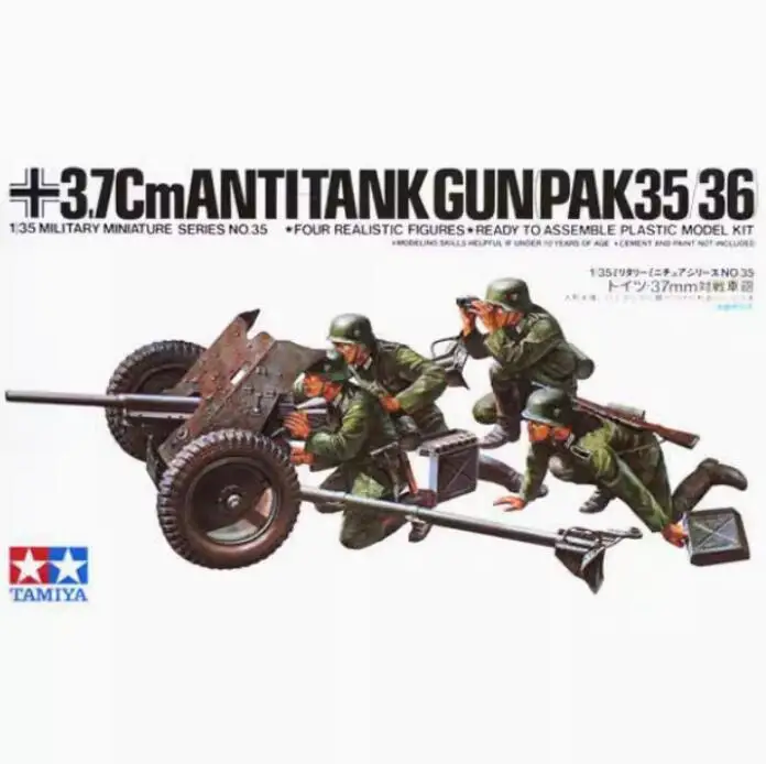 Tamiya 35035 1/35 Scale Military Model Kit German 37mm Anti-Tank Gun PAK35/36