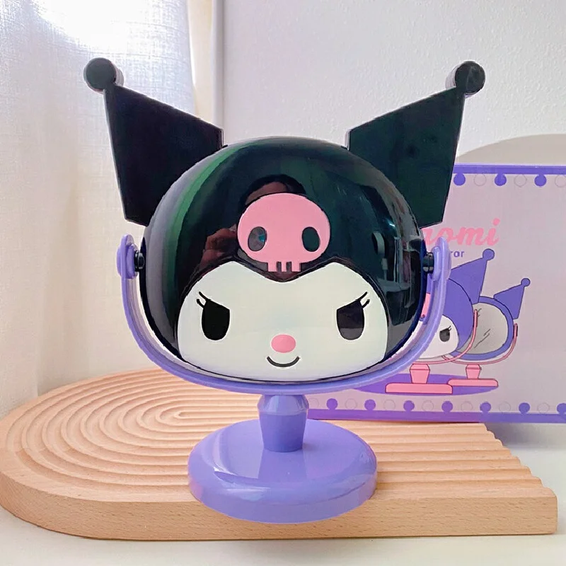 Sanrio Creative Cartoon Kuromi Hello Kitty Desktop Makeup Mirror 3d Cute Girl Heart Bedroom Girl Makeup Mirror Styling Birthday