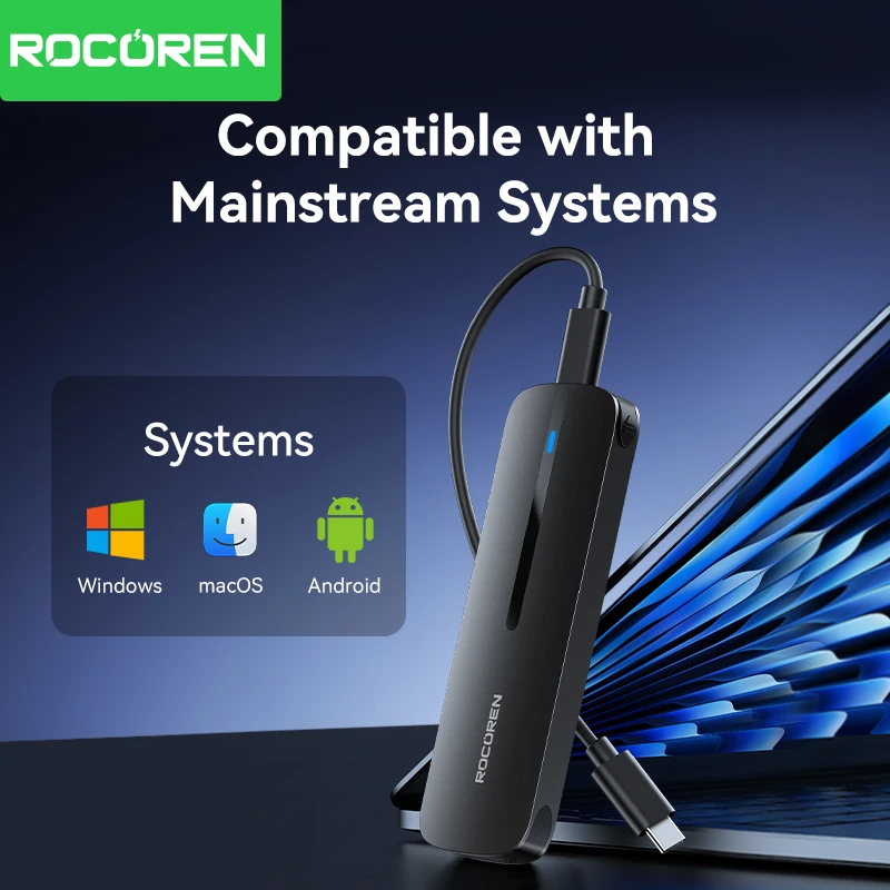Rocoren M2 SSD Case M.2 NVMe SSD Enclosure Adapter 10Gbps USB 3.1 Gen2 USB C External Enclosure Supports M and B&M Keys