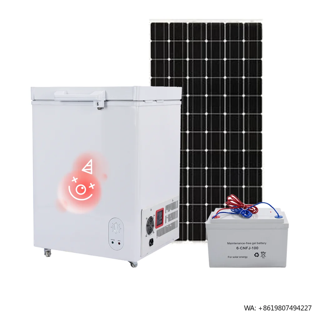 Solar Powered Deep Chest Freezer 108L Single Top Open Door Dc 12v Freezer Best Choice for Commercial Usage